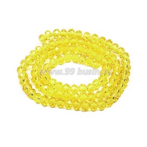 Бусина хрустальная Рондель 2,5*1,8 мм лимонный около 40 см/нить