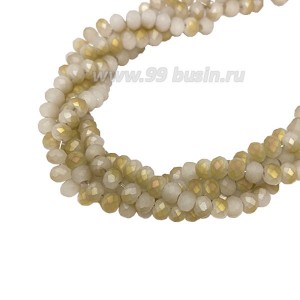 Бусины матовые Рондель 3*2 мм цвет оранжево-серый, около 40 см/нить