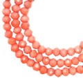 Бусина хрустальная Рондель 4*3,5 мм непрозрачный коралловый около 40 см/нить