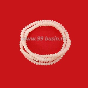 Бусина хрустальная Рондель 3,7*3 мм нежно-персиковый пломбир, около 40см/нить