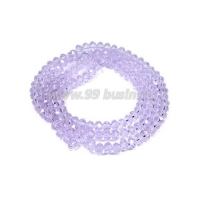 Бусина хрустальная Рондель 2,5*1,8 мм сиреневый, около 40см/нить