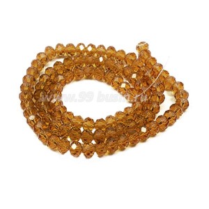 Бусина хрустальная Рондель 2,7*2 мм светлый янтарный около 30 см/нить