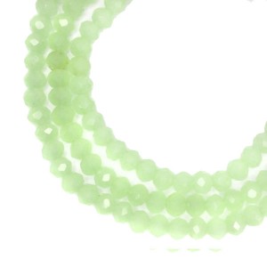 Бусины хрустальные Рондель 3*2,5 мм цвет Бледный зеленый полупрозрачный, около 40 см