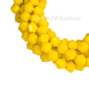Бусина хрустальная биконус 4,5 мм шафрановый нить ок. 38 см