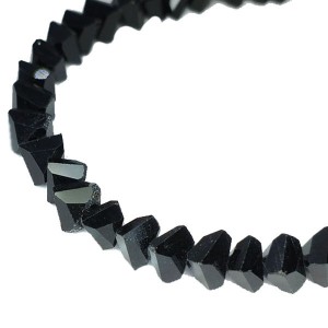 Бусины хрустальные Многогранник большой 5*4 мм Черный, около 34 см нить/около 90 бусин