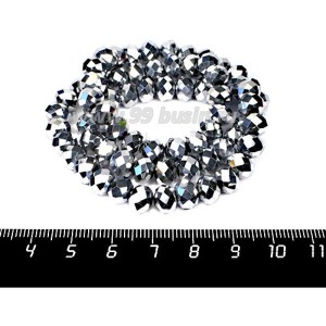 Бусина хрустальная Рондель 8*6 мм серебристый около 40 см/нить