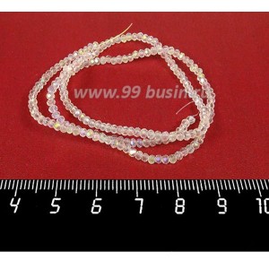 Бусины хрустальные Рондель 2,5*1,8 мм прозрачный бесцветный AB около 30 см нить/160 бусин