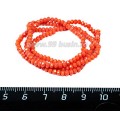 Бусины хрустальные Рондель 3*2 мм коралловый 30 см нить