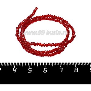 Бусины хрустальные Рондель 2,5*1,8 мм цвет тёмно-красный, около 31 см нить/180 бусин