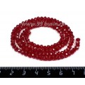 Бусина хрустальная Рондель 4*3,5 мм тёмно-красный около 150 штук/нить
