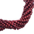 Бусина стеклянная жемчуг (иск.) на нити Премиум (аналог чешского), бургунди 3 мм  40 см/нить