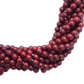 Бусина стеклянная жемчуг (иск.) на нити Премиум (аналог чешского), бургунди 4 мм  40 см/нить
