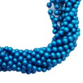 Бусина стеклянная жемчуг (иск.) на нити Премиум (аналог чешского) матовый, кобальтово-синий 4 мм  40 см/нить