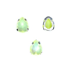 Стразы хрустальные Капля OPAL (опаловые) 8*6 мм нежная фисташка/оправа никель 1 штука Стразы хрустальные Капля OPAL (опаловые) 8*6 мм нежная фисташка/оправа никель 1 штука