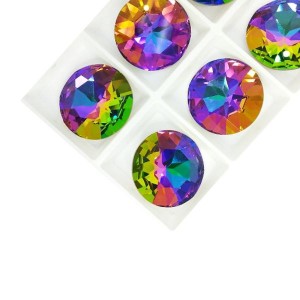 Кристалл круглый 27 мм Премиум 101 Volkano (вулкан) 1 штука