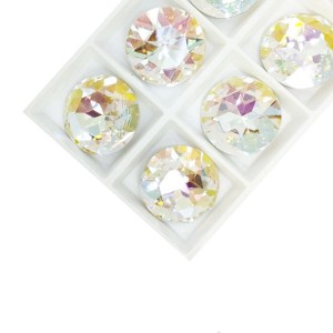 Кристалл круглый 27 мм Премиум 101COGH (розовая аврора) 1 штука