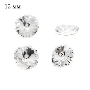 Риволи 12 мм Премиум цвет Crystal 101 (бесцветный прозрачный) 1 штука