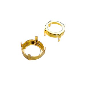 Оправа 14 мм латунь, цвет Золото, 4 отверстия 1 штука Китай