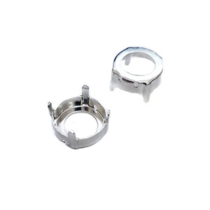 Оправа 14 мм латунь, цвет Никель, 4 отверстия 1 штука Китай