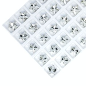 Стразы Звёздочка 10 мм Crystal (Бесцветный прозрачный)/оправа никель 1 штука