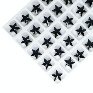 Стразы хрустальные Звёздочка 10 мм Jet(Чёрный)/оправа никель 1 штука