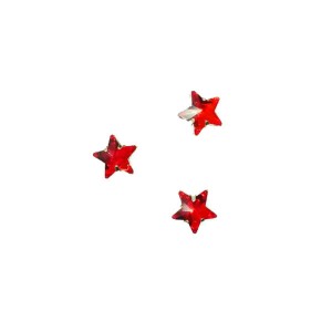 Стразы хрустальные Звёздочка 8 мм Light Siam (красный)/оправа никель 1 штука