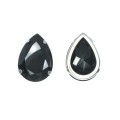 Стразы хрустальные капли 18*25 мм Jet (чёрный)/оправа никель 1 штука
