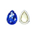 Стразы хрустальные капли 18*25 мм Sapphire (индиго)/оправа никель 1 штука