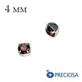 Шатоны PRECIOSA MAXIMA ss16 (4 мм), цвет Burgundy/оправа серебро, 12 штук/упаковка, Чехия