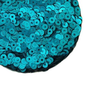 Пайетки 3 мм Сатиновые металлик Китай, цвет морская волна, 3 грамма/упаковка