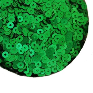 Пайетки 3 мм Сатиновые металлик Китай, цвет спокойный зеленый, 3 грамма/упаковка