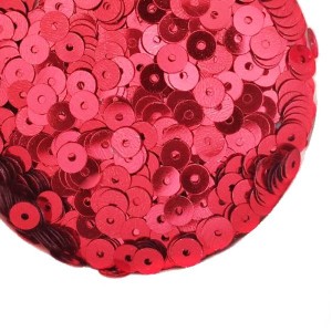 Пайетки 3 мм Сатиновые металлик Китай, цвет насыщенный красный, 3 грамма/упаковка