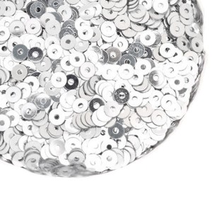 Пайетки 3 мм Сатиновые металлик Китай, цвет серебро, 3 грамма/упаковка Пайетки 3 мм Сатиновые металлик Китай, цвет серебро, 3 грамма/упаковка