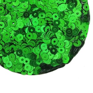 Пайетки 3 мм Сатиновые металлик Китай, цвет зеленый, 3 грамма/упаковка УЦЕНКА