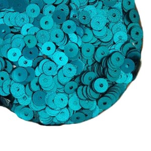 Пайетки 4 мм Сатиновые металлик Китай, цвет морская волна, 3 грамма/упаковка