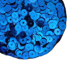 Пайетки 4 мм Сатиновые металлик Китай, цвет синий, 3 грамма/упаковка