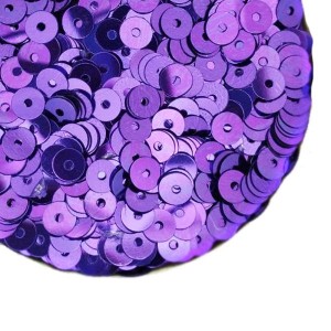 Пайетки 4 мм Сатиновые металлик Китай, цвет фиолетовый, 3 грамма/упаковка