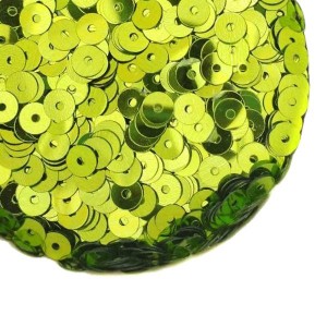 Пайетки 4 мм Сатиновые металлик Китай, цвет оливковый, 3 грамма/упаковка