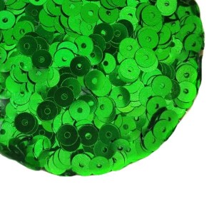 Пайетки 4 мм Сатиновые металлик Китай, цвет зеленый, 3 грамма/упаковка УЦЕНКА