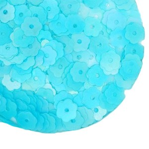 Пайетки Премиум 6 мм Цветочки матовые Китай, цвет морская волна, 3 грамма/упаковка