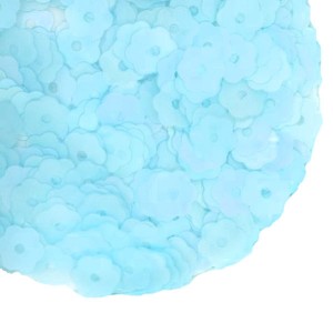 Пайетки Премиум 6 мм Цветочки матовые Китай, цвет голубое небо, 3 грамма/упаковка