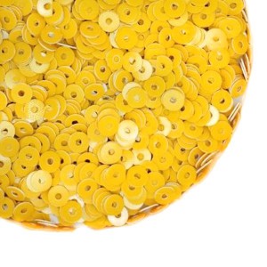 Пайетки 3 мм Китай, цвет тыквенный желтый, 3 грамма/упаковка