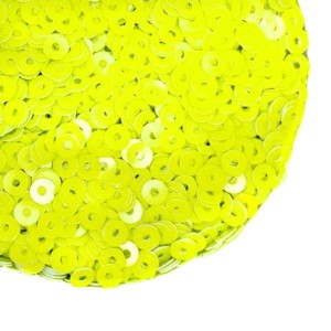 Пайетки 3 мм Китай, цвет неоновый желтый, 3 грамма/упаковка