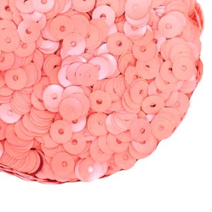 Пайетки 4 мм Китай, цвет яркий лососевый, 3 грамма/упаковка