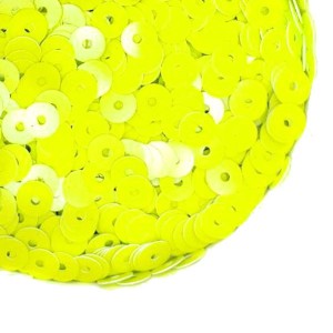 Пайетки 4 мм Китай, цвет неоновый желтый, 3 грамма/упаковка