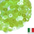 Пайетки 6 мм прозр. светлый зеленый радужный 3гр Италия