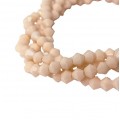 Бусина хрустальная биконус 4,5 мм непрозрачный бледно-персиковый ок. 35 см Бусина хрустальная биконус 4,5 мм непрозрачный бледно-персиковый ок. 35 см