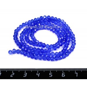 Бусина хрустальная Рондель 2,7*2 мм ультрамарин около 35 см/нить