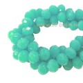 Бусина хрустальная Рондель 8*6 мм мятно-зеленый около 40 см/нить