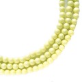 Бусина стеклянная жемчуг (иск.) на нити Премиум, скромная канарейка, 3 мм,  20 см/ около 70 бусин нить